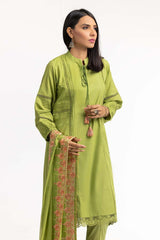 Dobby Dyed Shirt And Trouser With Embroidered Dupatta WGK-DBS-DE-2191