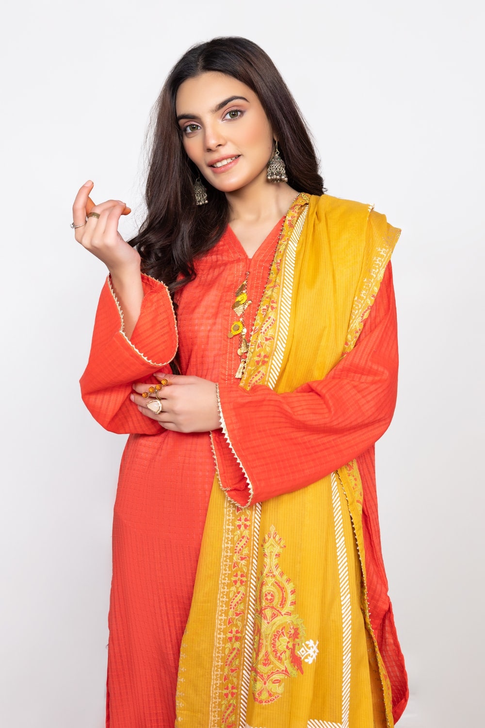 The Loom Shirt And Trouser With Block Print Dupatta