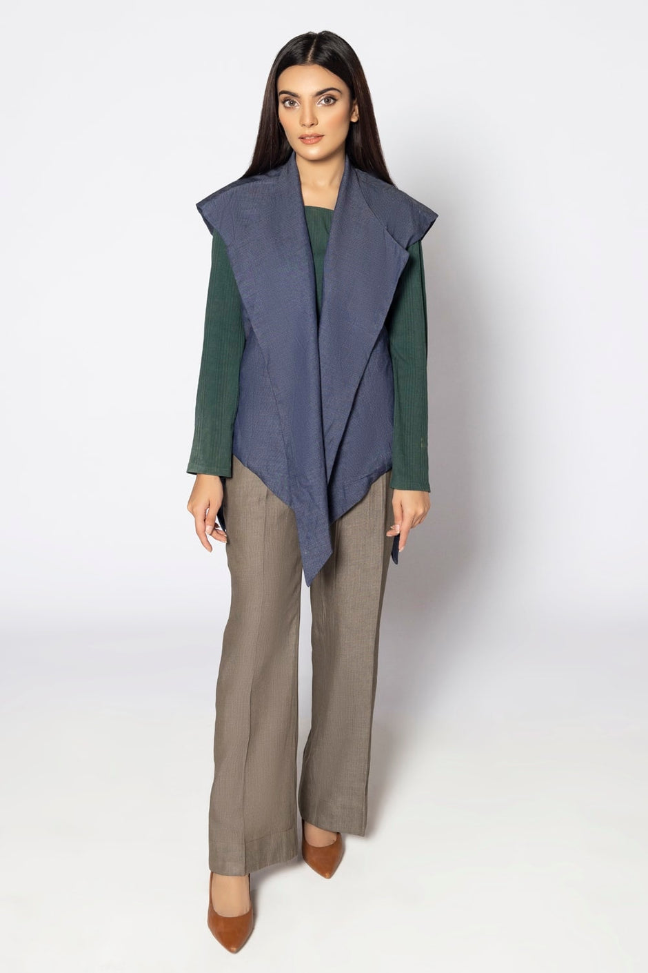 Dyed Denim Shirt And Trouser