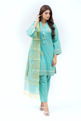 Jacquard Shirt And Trouser With Jacquard Dupatta WGK-JQS-DY-2511