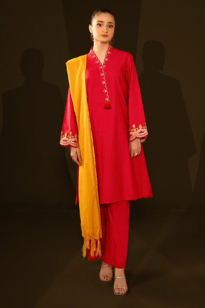Jacquard Embroidered Shirt And Jacquard Dupatta WGK-JQW-DE-2953