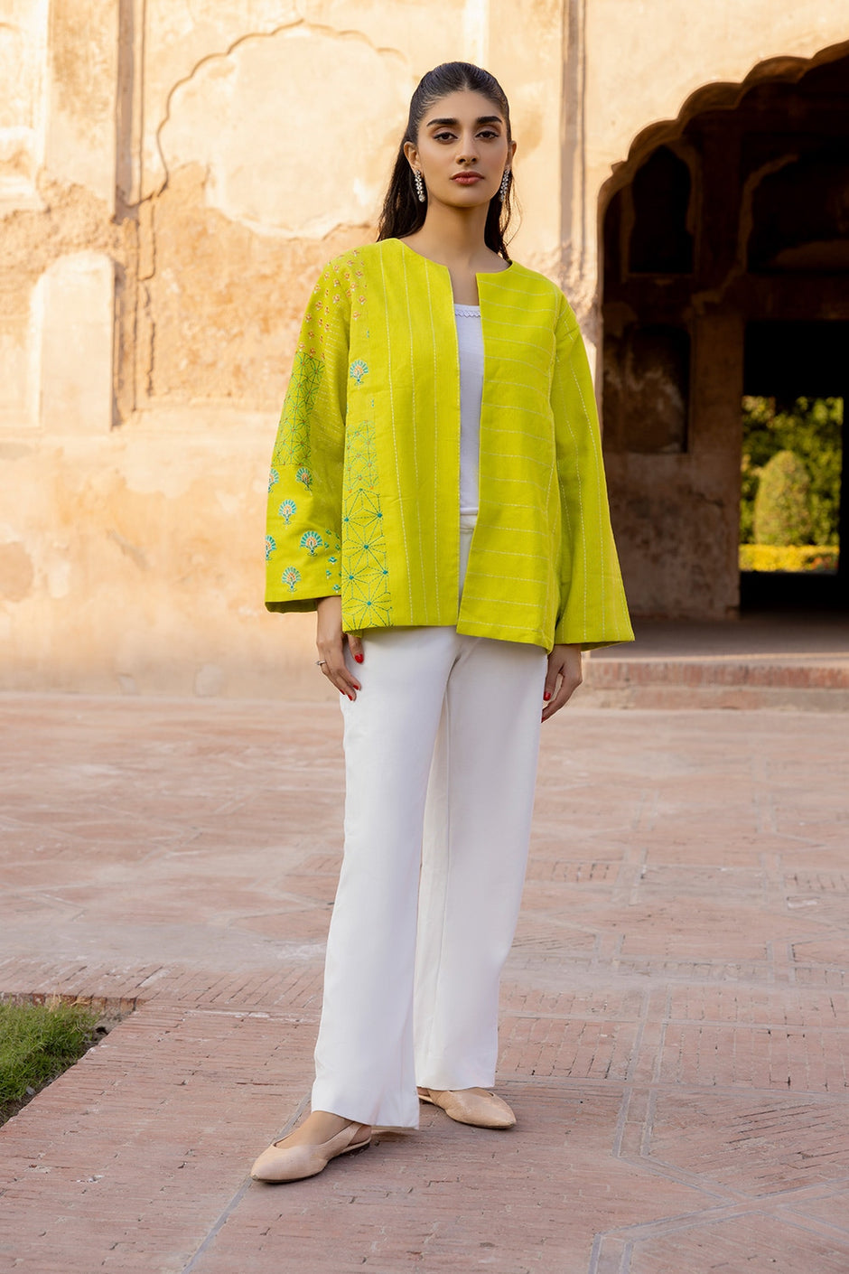 Khaddar Embroidered Crop Jacket