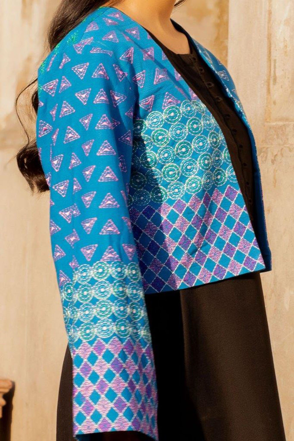 Khaddar Embroidered Crop Jacket WGK-KDW-DE-3005