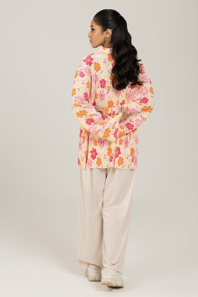 Knitted Blended Print Shirt