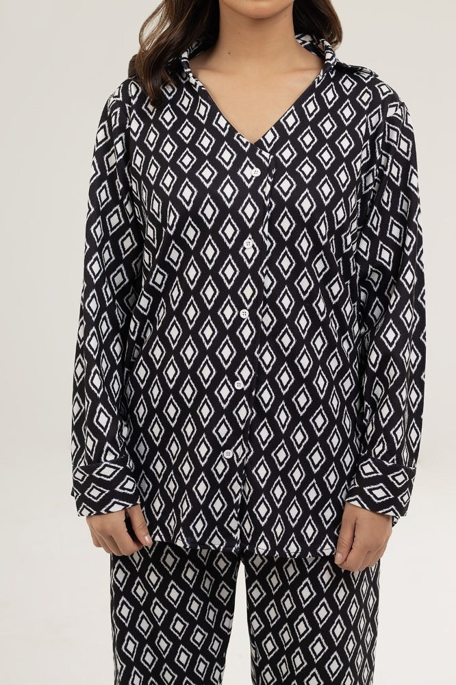 Knitted Blended Print Shirt WGK-KF-45