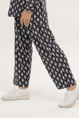 Knitted Blended Print Trouser WGK-KF-46