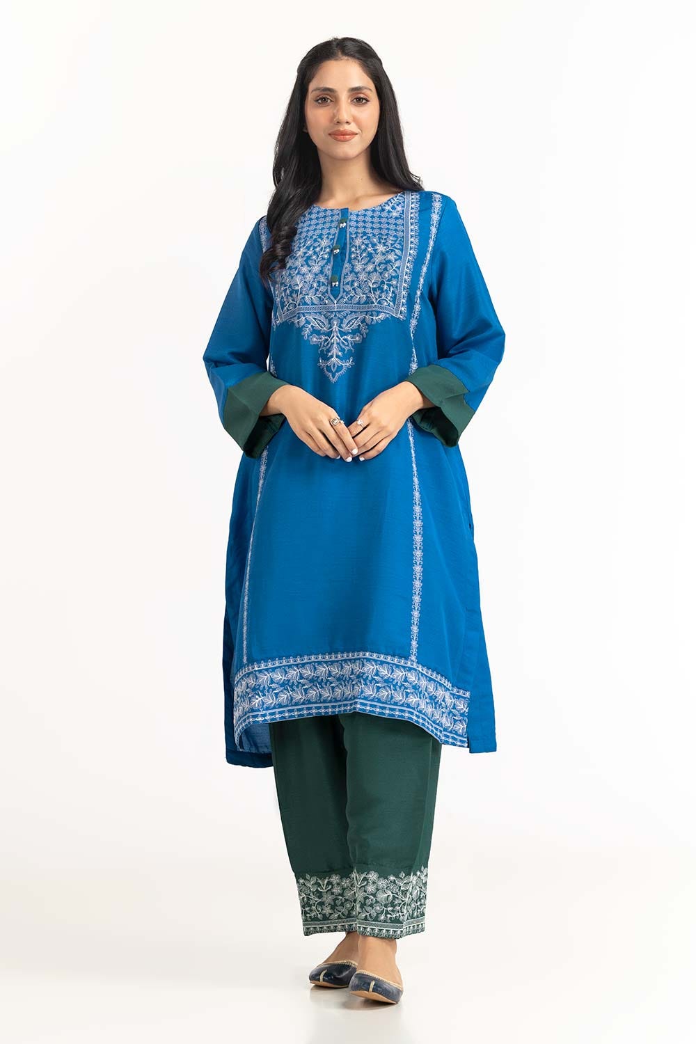 Zartaar raw-silk Embroidered Shirt And Trouser WGK-RSS-DE-2082
