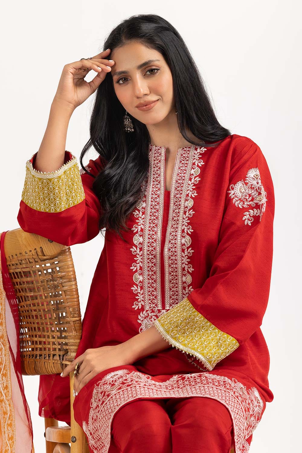 raw-silk Embroidered Shirt And Trouser WGK-RSS-DE-2084