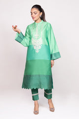 Needle Craft raw-silk Printed Embroidered Shirt WGK-RSS-PE-2086