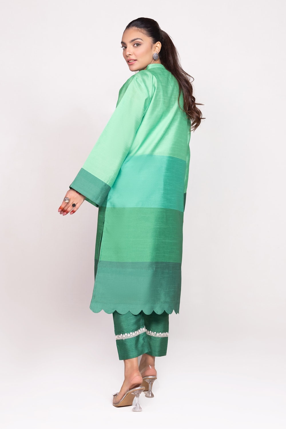 Needle Craft raw-silk Printed Embroidered Shirt WGK-RSS-PE-2086