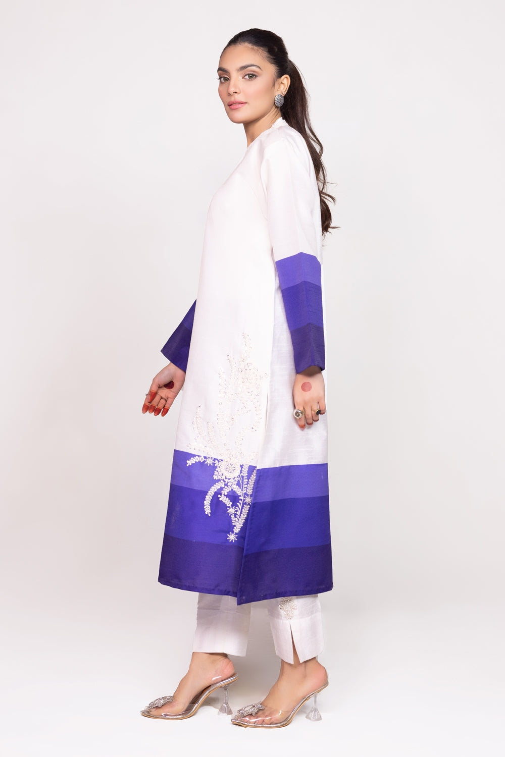 Needle Craft raw-silk Printed Embroidered Shirt WGK-RSS-PE-2087