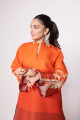 Needle Craft raw-silk Printed Embroidered Shirt WGK-RSS-PE-2089
