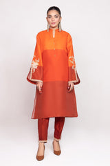 Needle Craft raw-silk Printed Embroidered Shirt WGK-RSS-PE-2089