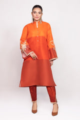 Needle Craft raw-silk Printed Embroidered Shirt WGK-RSS-PE-2089