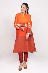 Needle Craft raw-silk Printed Embroidered Shirt WGK-RSS-PE-2089