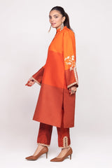 Needle Craft raw-silk Printed Embroidered Shirt WGK-RSS-PE-2089