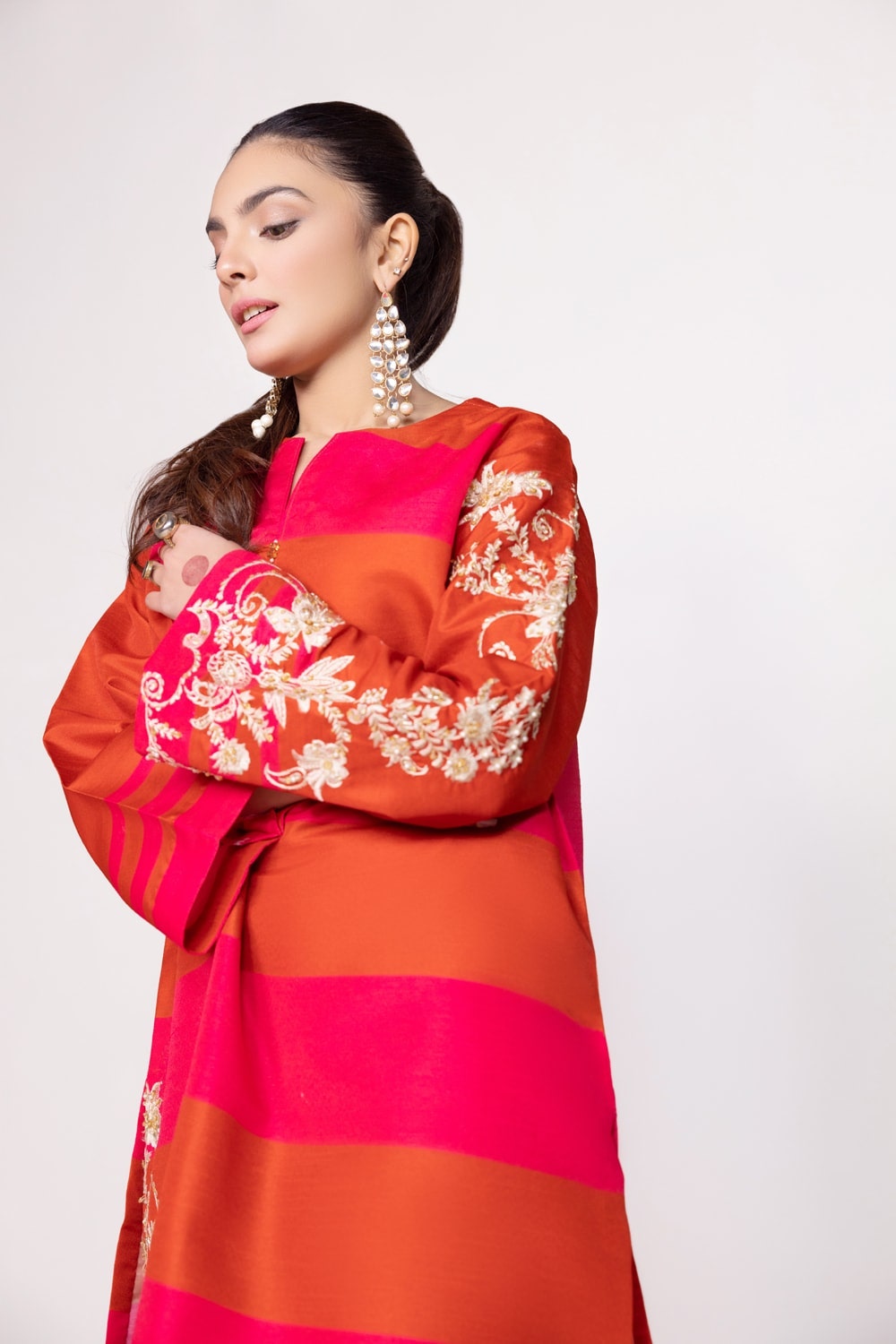 Needle Craft raw-silk Printed Embroidered Shirt WGK-RSS-PE-2090