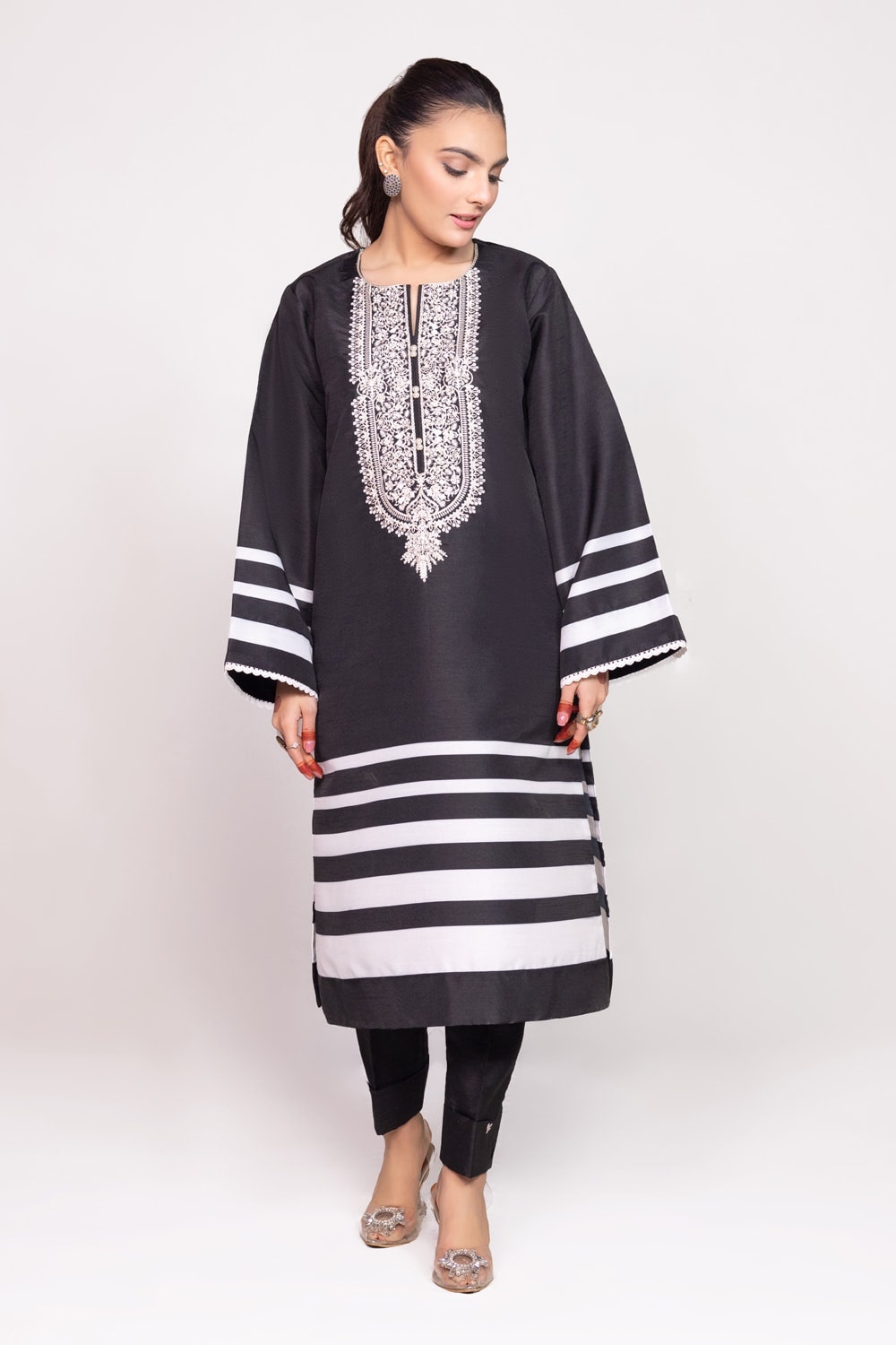 Needle Craft raw-silk Printed Embroidered Shirt WGK-RSS-PE-2091
