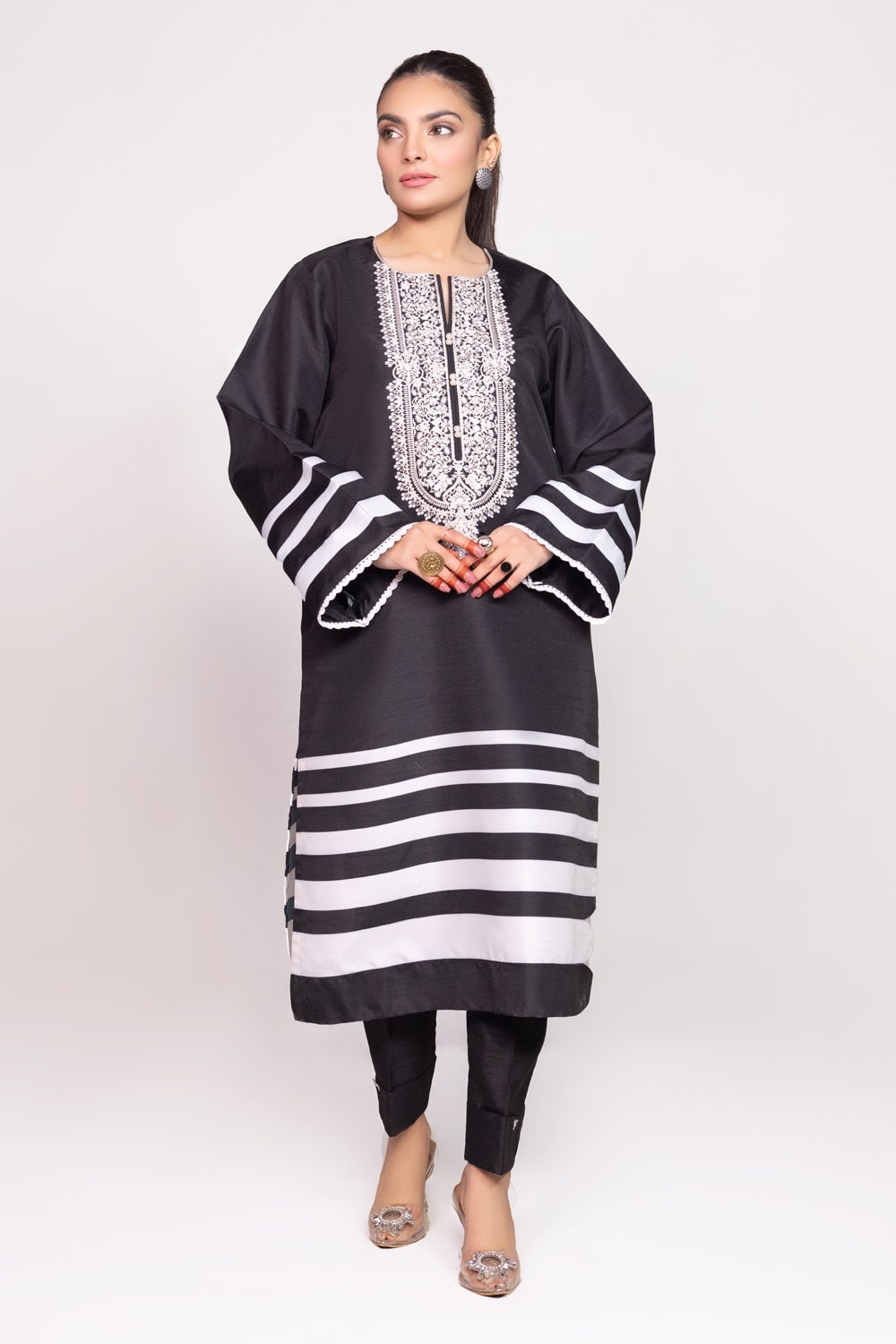 Needle Craft raw-silk Printed Embroidered Shirt WGK-RSS-PE-2091
