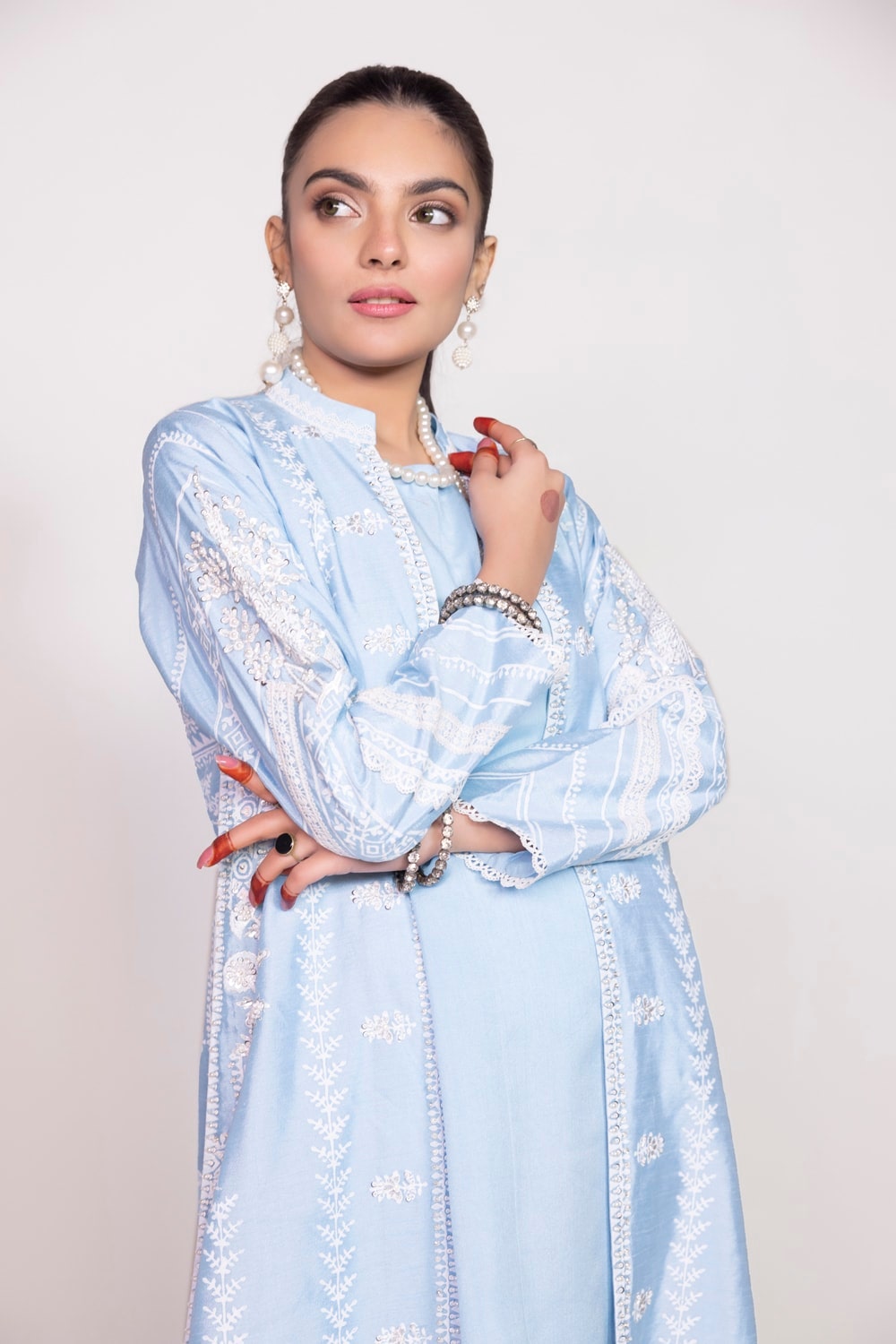 Tehwaar Raw Silk Block Printed Shirt And Trouser with Inner WGK-RSS-SP-2225