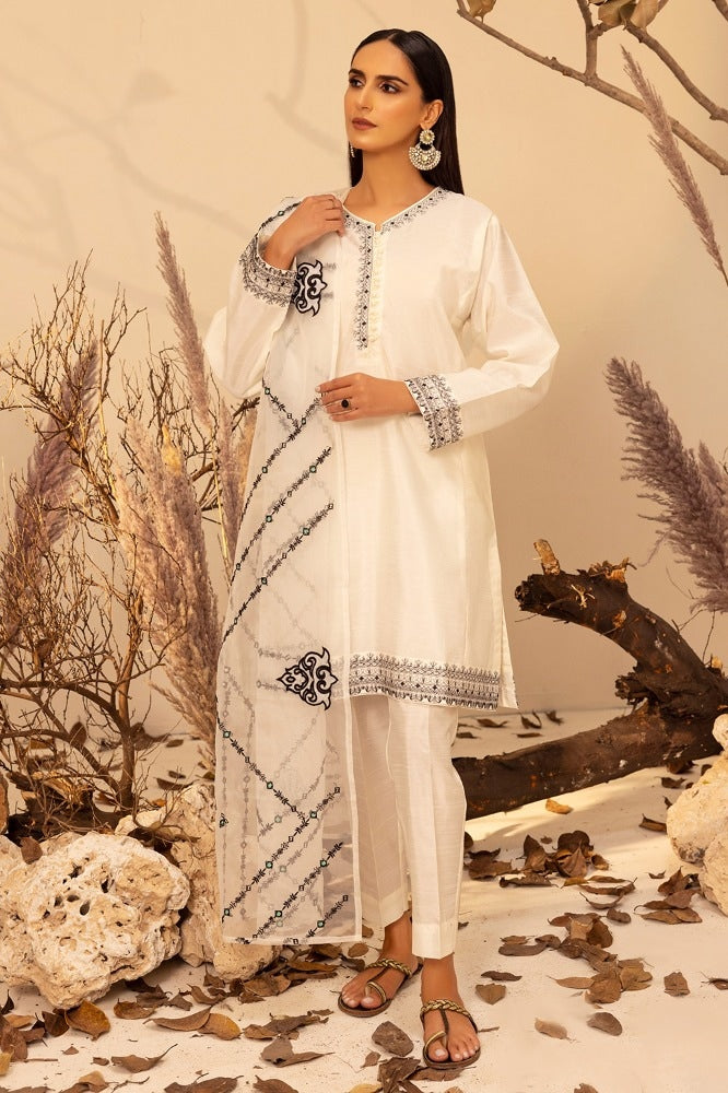 raw-silk Dyed Embroidered Shirt And Trouser With Dupatta WGK-RSW-DE-1793