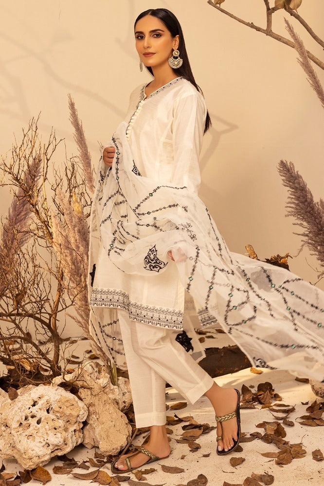 raw-silk Dyed Embroidered Shirt And Trouser With Dupatta WGK-RSW-DE-1793