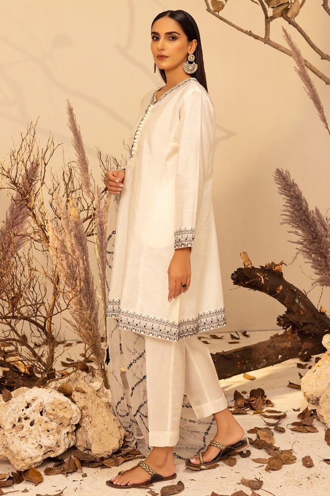raw-silk Dyed Embroidered Shirt And Trouser With Dupatta WGK-RSW-DE-1793