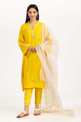 Needle Craft raw-silk Embroidered Shirt And Trouser With Dupatta WGK-RSW-PE-1796