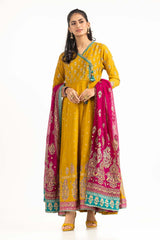 Tehwaar Raw Silk Viscose Block Printed Shirt And Trouser With Block Printed Dupatta WGK-RSW-SP-2003