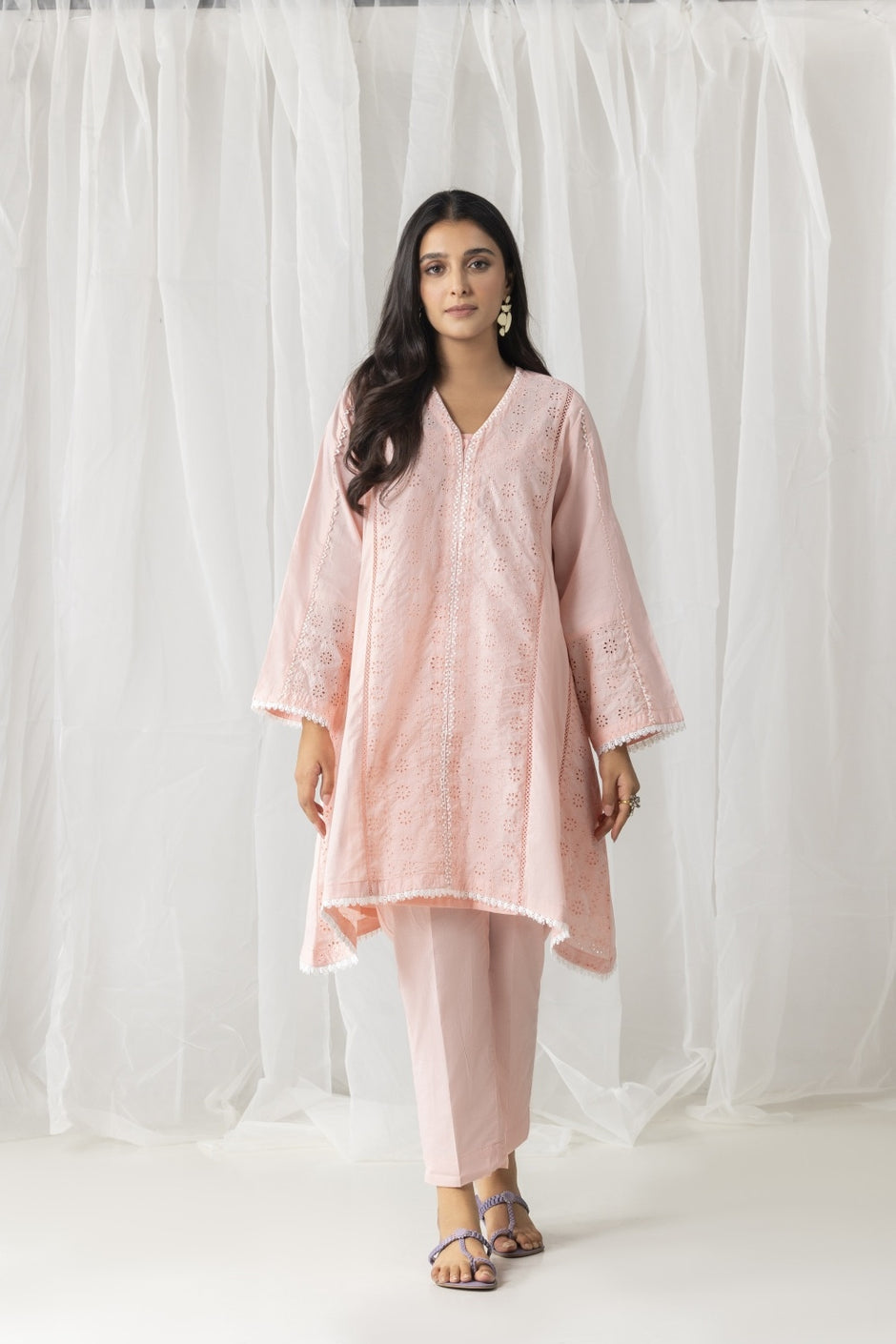 Cambric Embroidered Shirt And Trouser