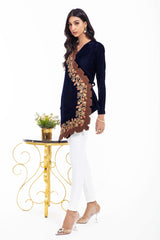 Velvet Embroidered Coat WGK-VLW-DE-1051