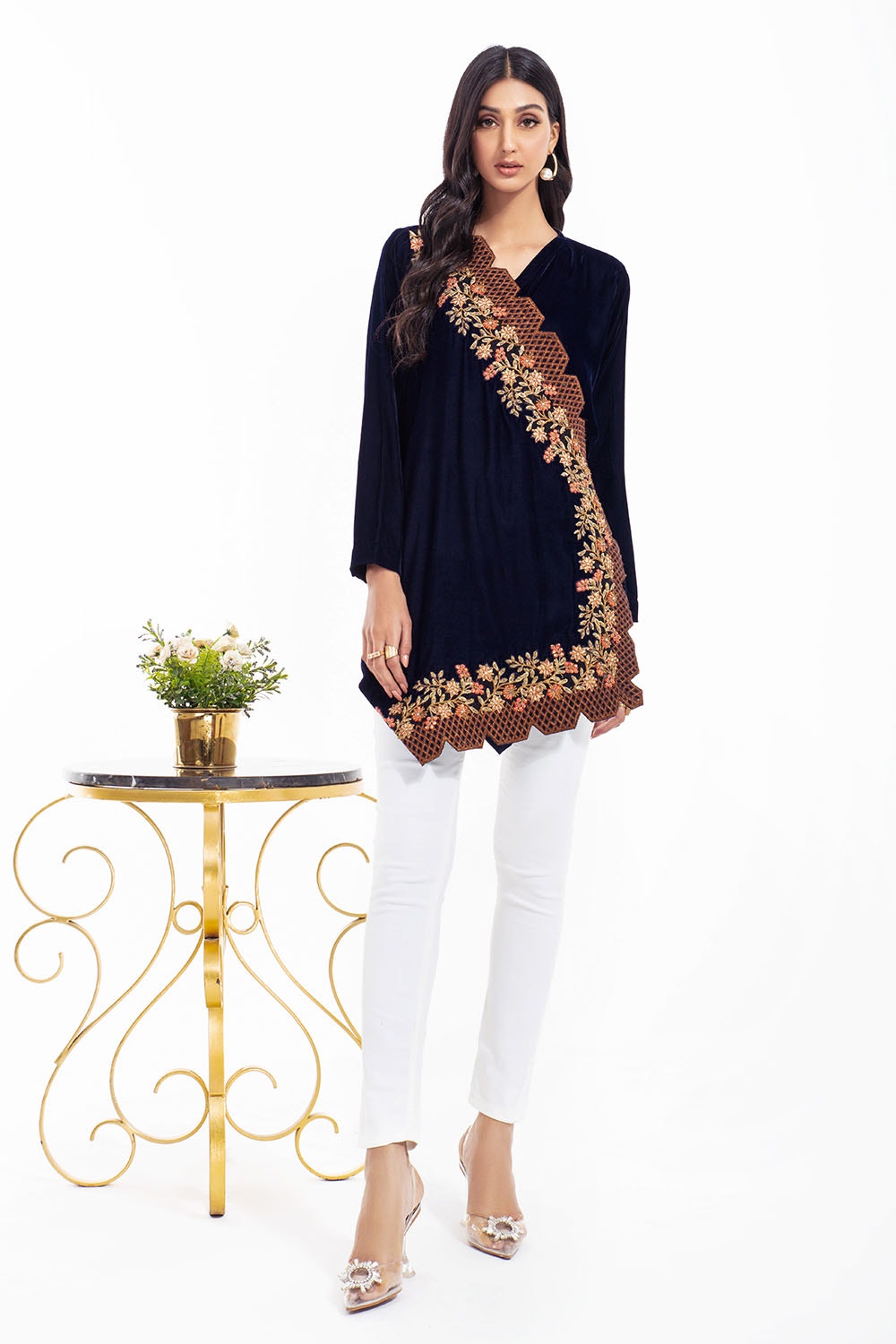 Velvet Embroidered Coat