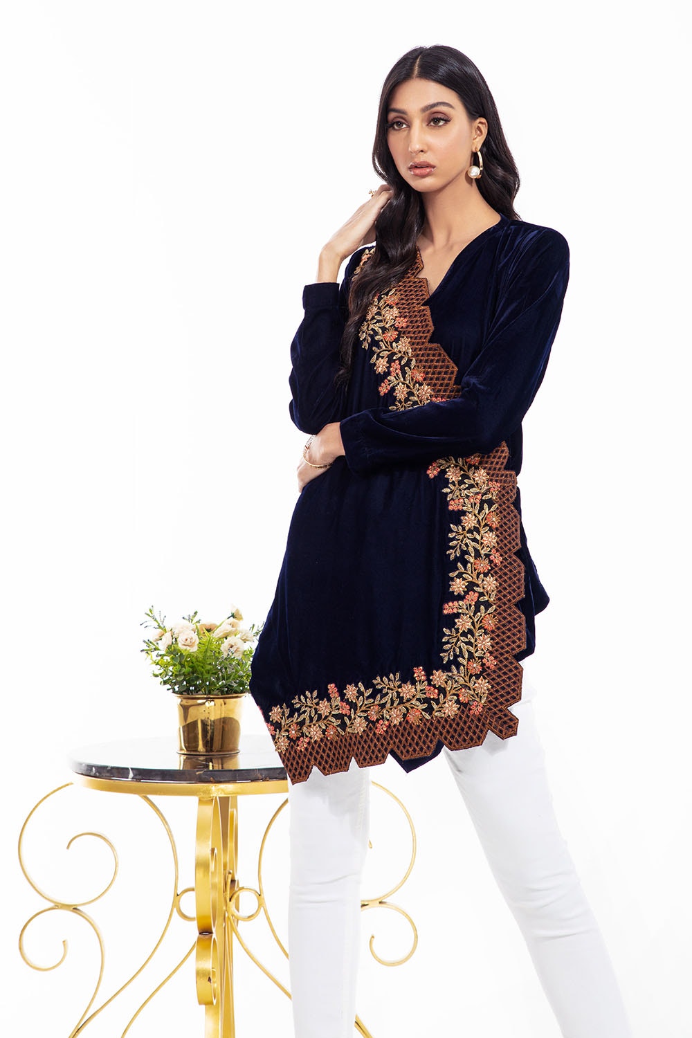 Velvet Embroidered Coat WGK-VLW-DE-1051