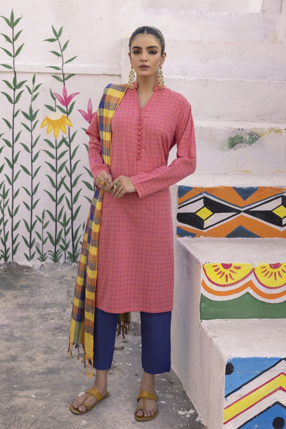 Yarn Dyed Shirt And Trouser With Dupatta WGK-YDS-DE-2564