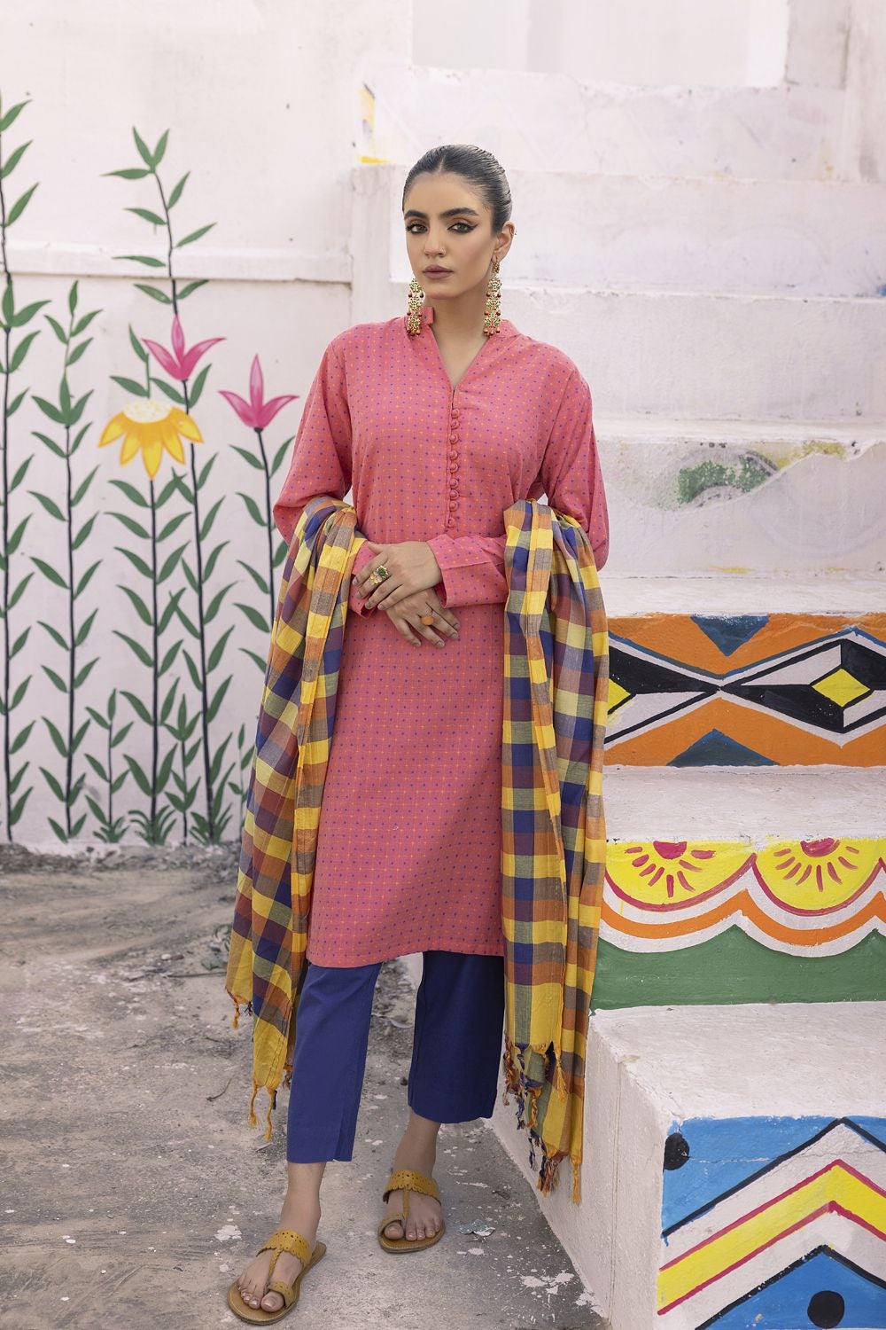 Yarn Dyed Shirt And Trouser With Dupatta WGK-YDS-DE-2564