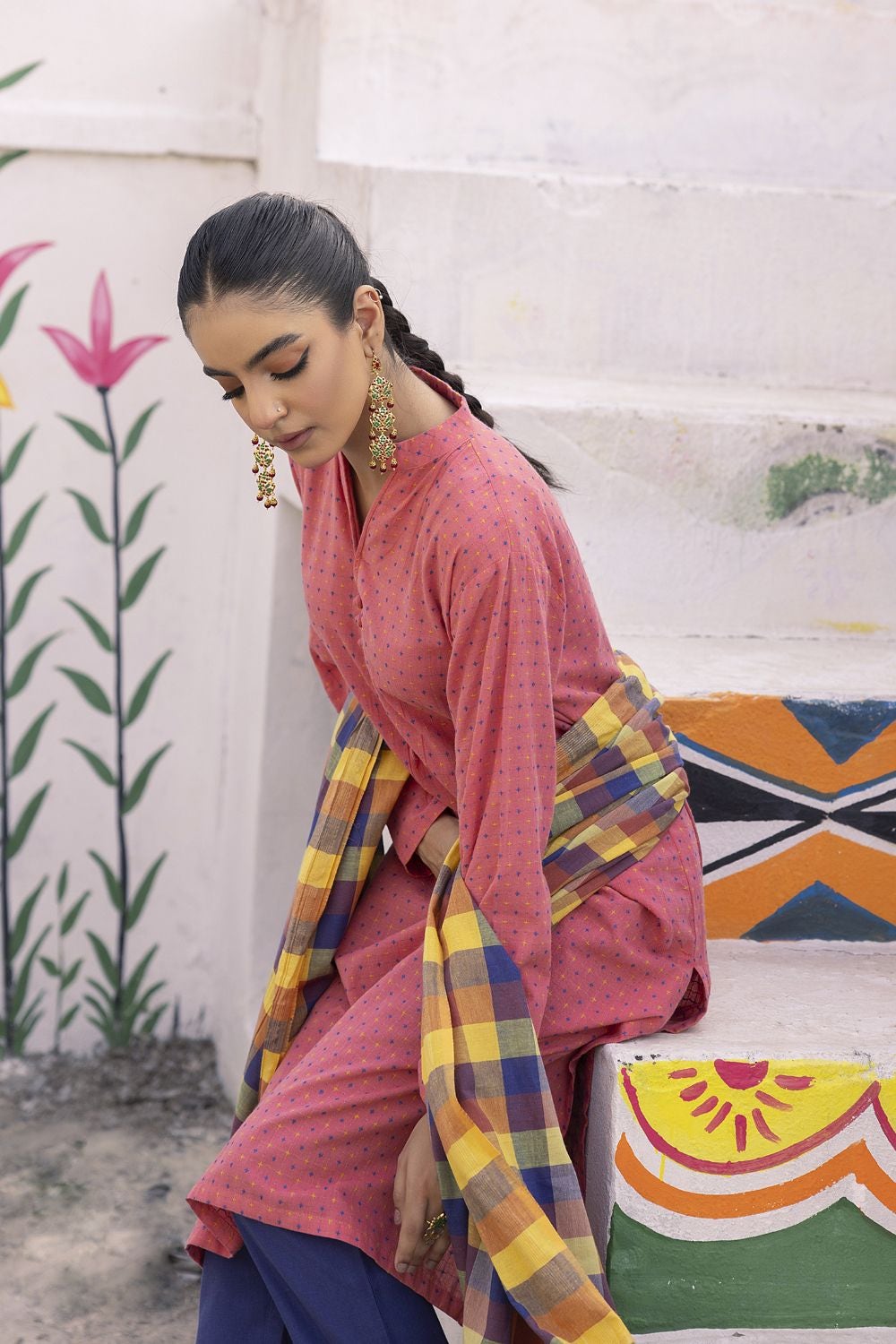 Yarn Dyed Shirt And Trouser With Dupatta WGK-YDS-DE-2564