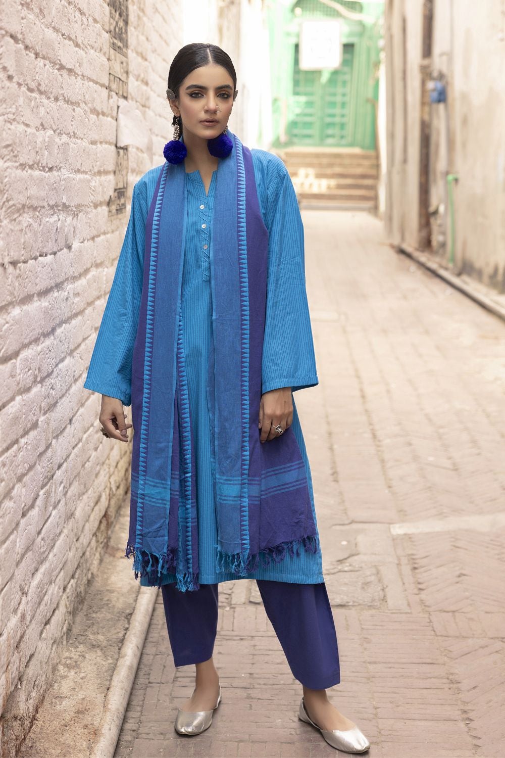 Jacquard Shirt And Trouser With Jacquard Dupatta WGK-YDS-DE-2568