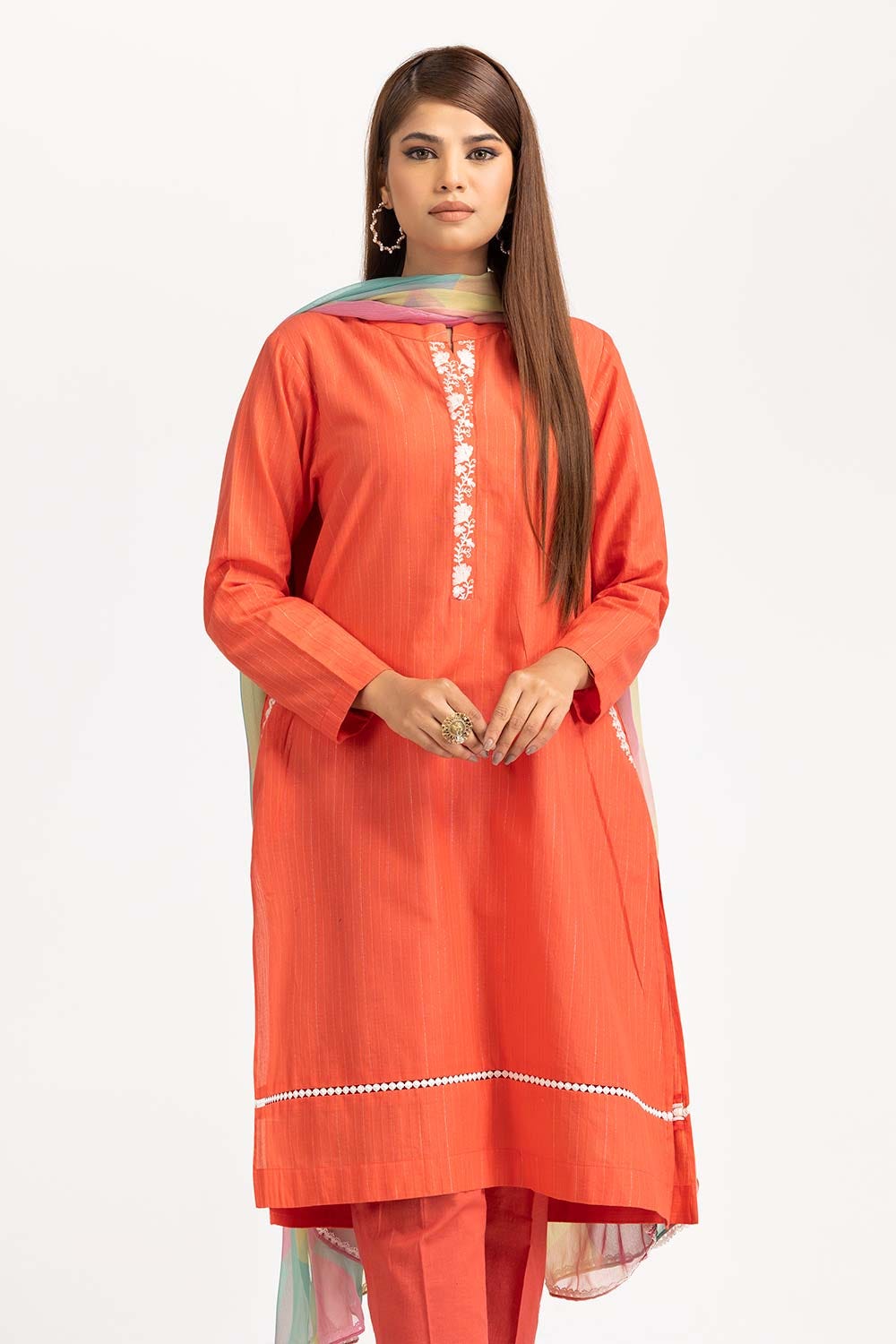 Har Roz Yarn Dyed Embroidered Shirt And Trouser with Printed Dupatta WGK-YDS-PE-2238