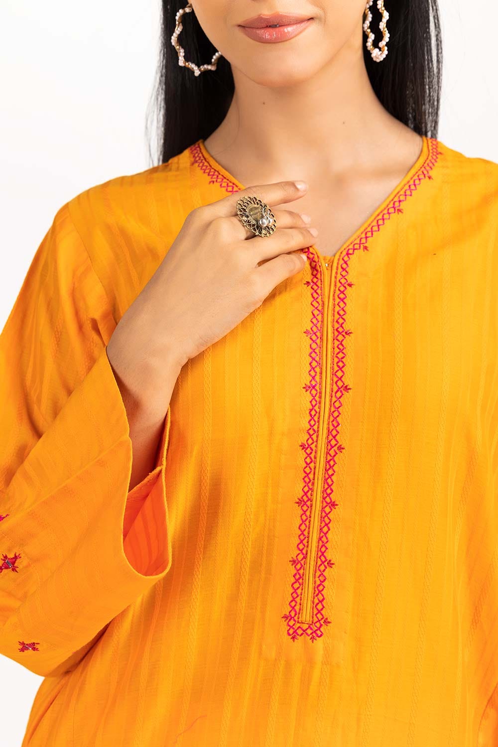 Har Roz Yarn Dyed Embroidered Shirt And Trouser with Printed Dupatta WGK-YDS-PE-2239