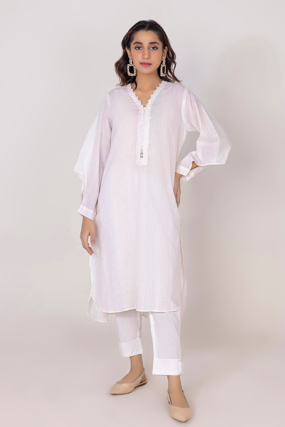 Cambric Embroidered Shirt And Trouser
