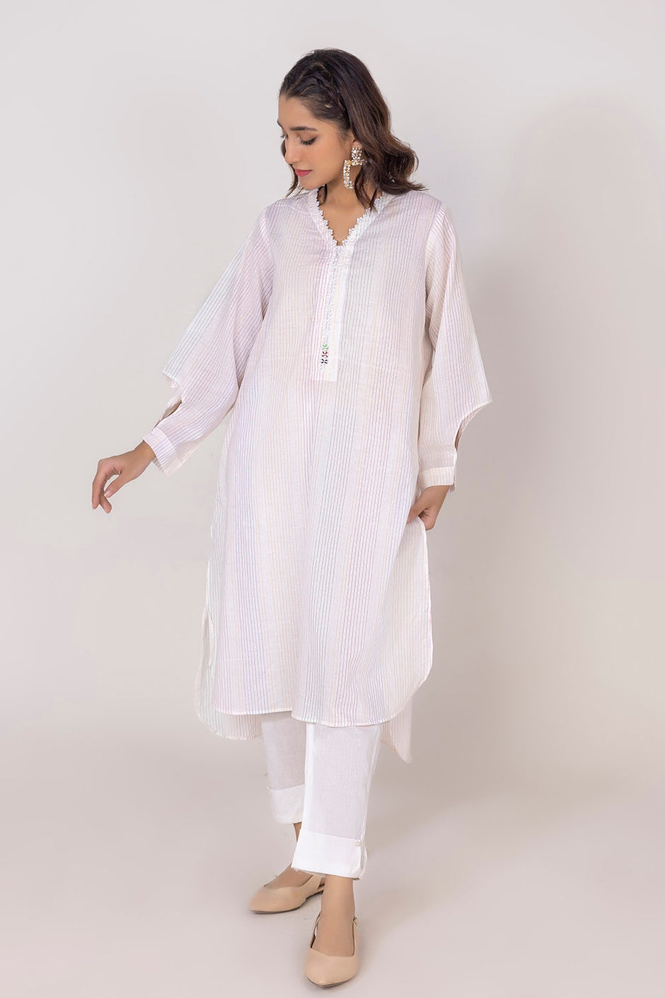 Cambric Embroidered Shirt And Trouser