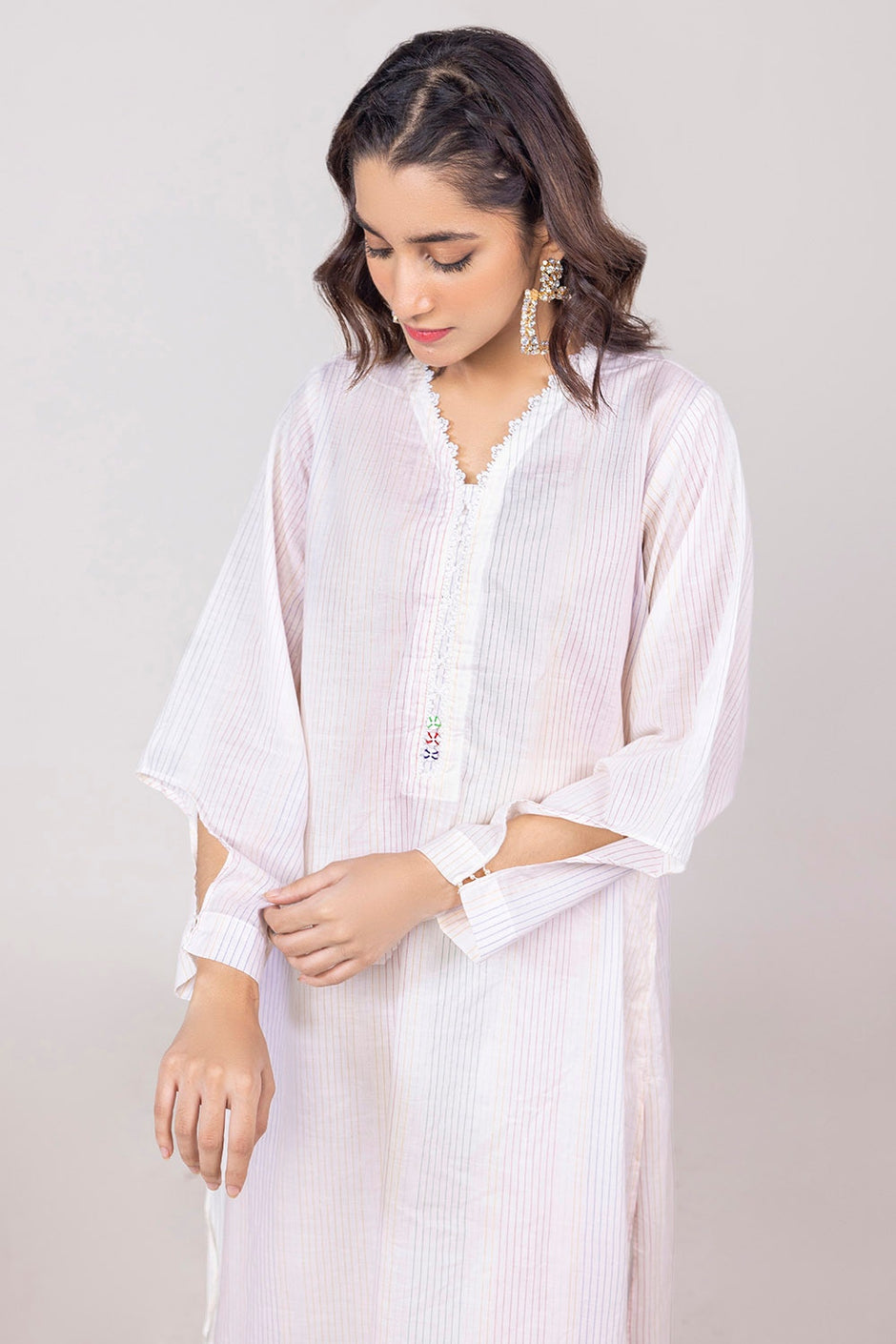 Cambric Embroidered Shirt And Trouser