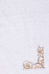 White Combed 3Pc Embroidered towel set 25