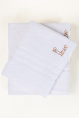 White Combed Embroidered towel 25