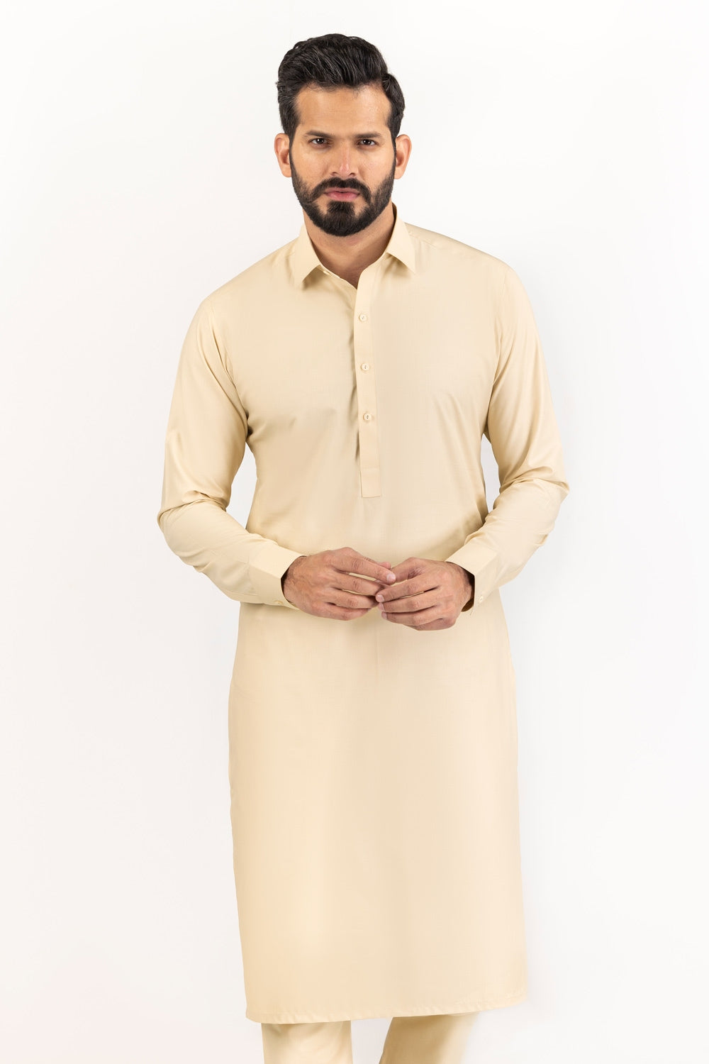 White Gold Unstitched Fabric Cotton-LF