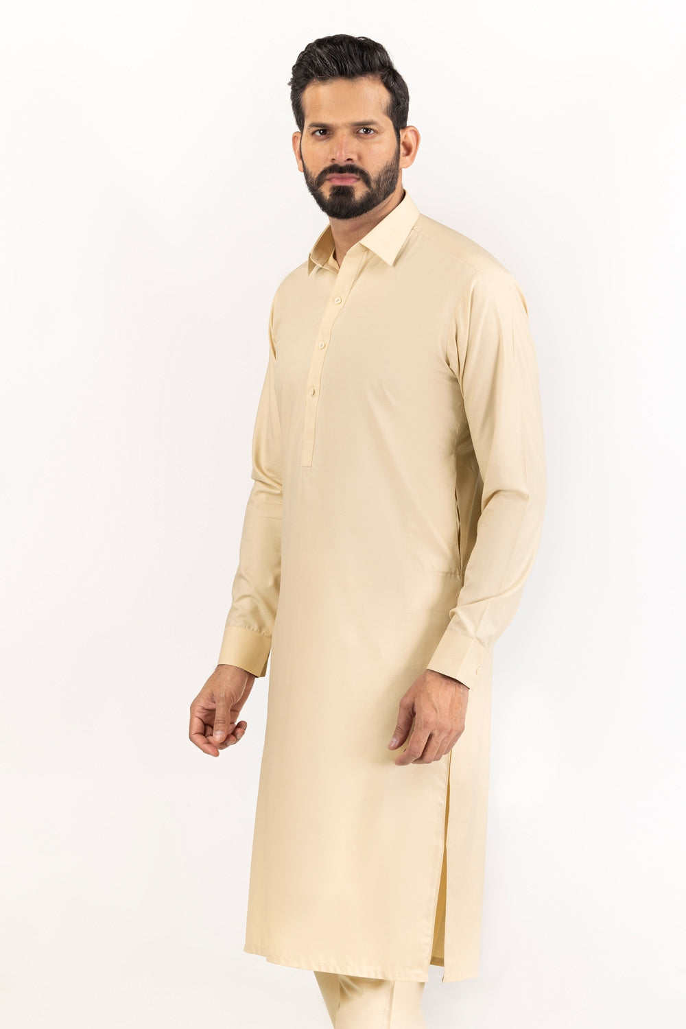 White Gold Unstitched Fabric Cotton-LF