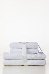 White Jacquard Dyed Towel 4Pcs Set