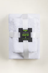White Jacquard Dyed Towel 4Pcs Set