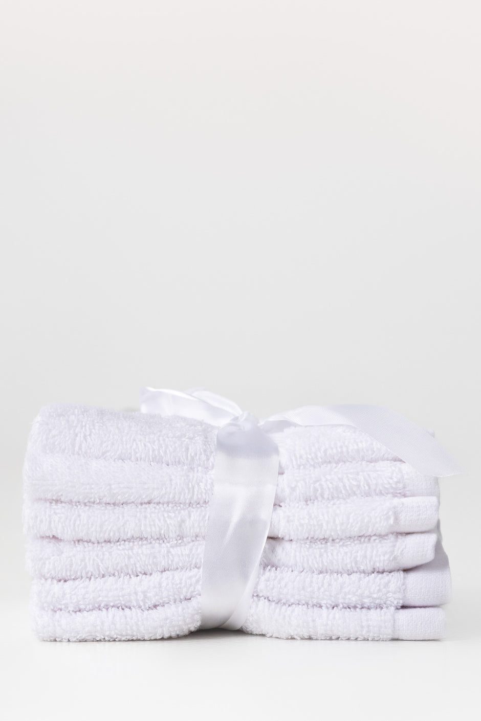 White 6 Pcs Combed Face Towel Set