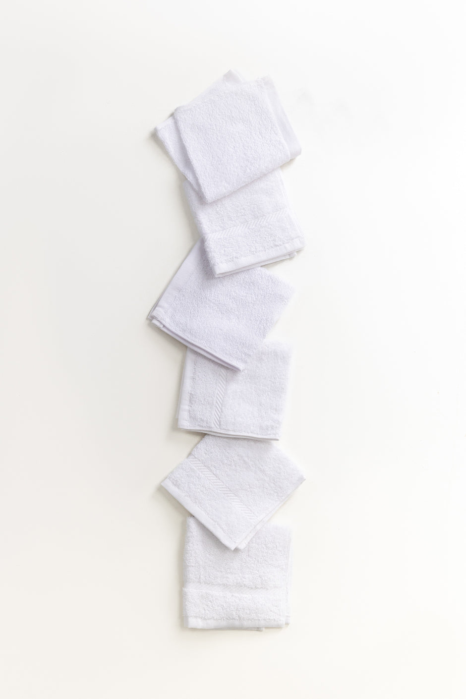 White 6 Pcs Combed Face Towel Set